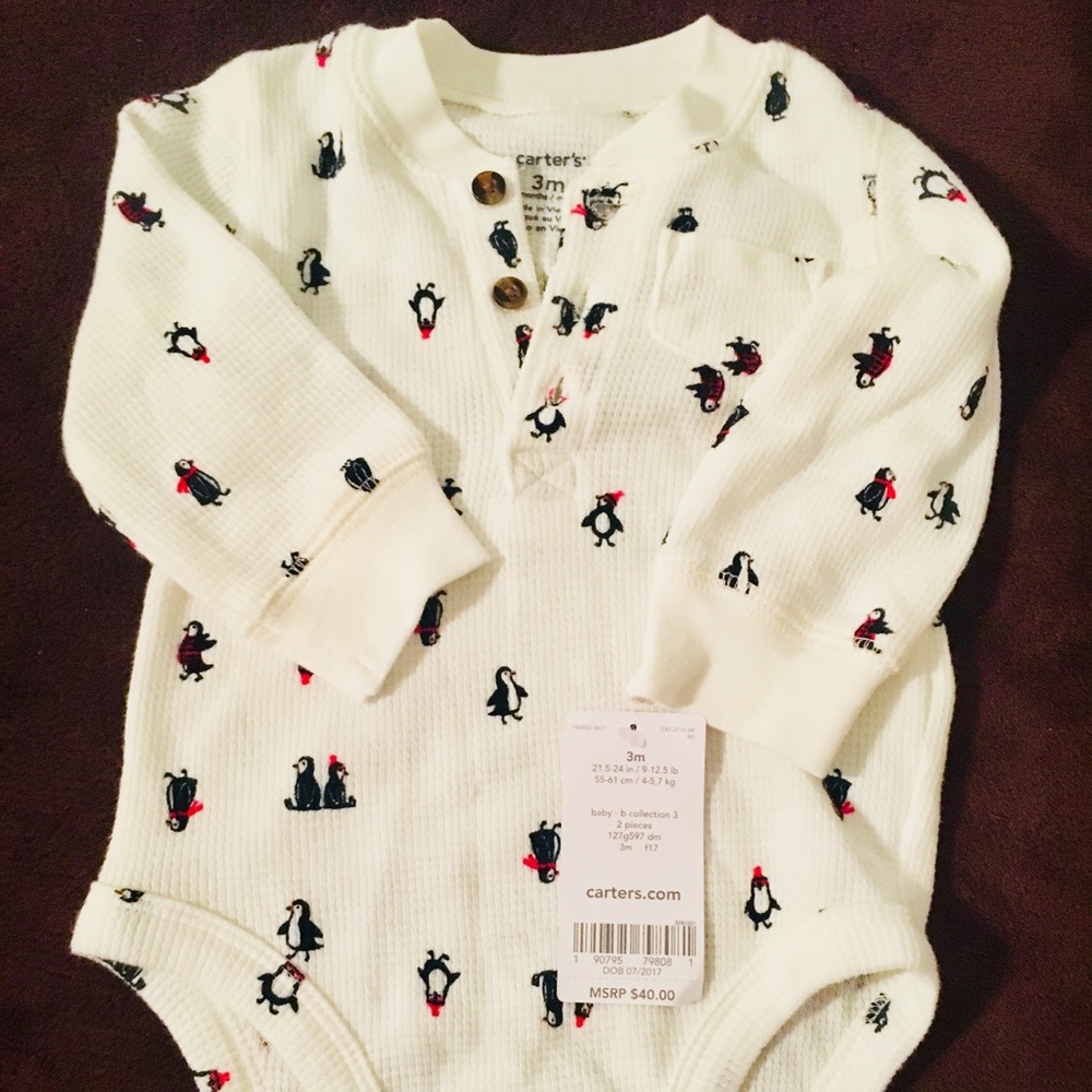 BRAND NEW Carter’s Penguin Pocket Thermal Sz 3mths